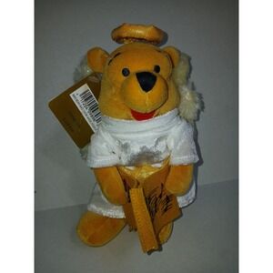Disney Winnie The Pooh Choir Angel Pooh 8" Beanie Plush with Tags 2000 Vintage‎